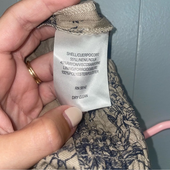 Gal Meets Glam Magnolia Floral Linen Blend Tie Sleeve Jumpsuit Size 4 - Picture 11 of 11